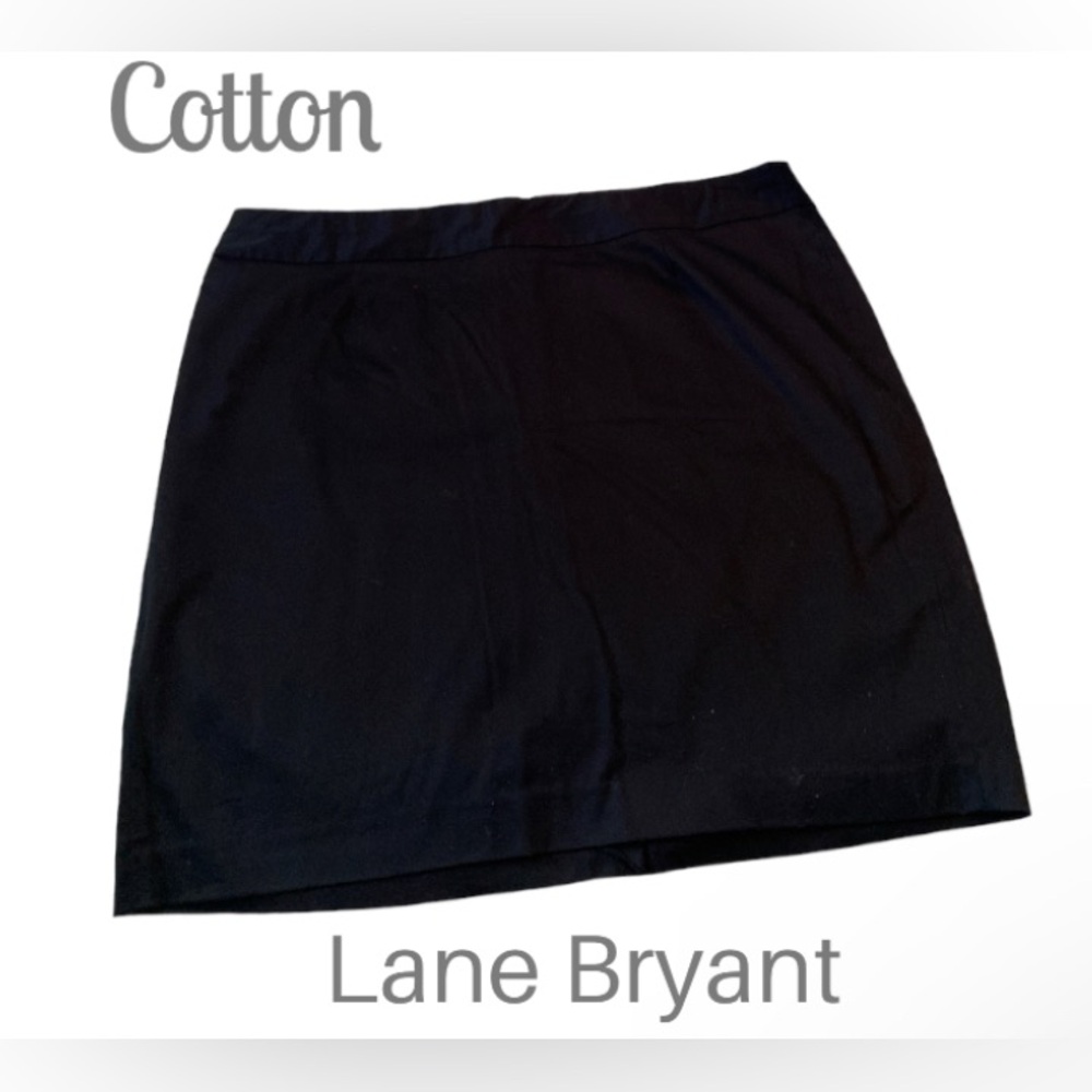28W Lane Bryant Black Cotton Pencil Skirt✏️